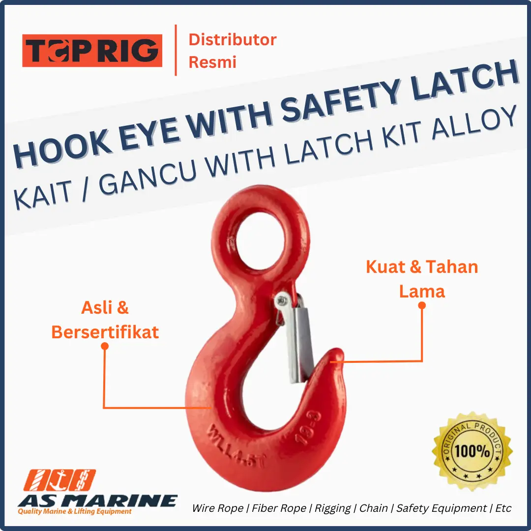 hook eye with safety latch toprig alloy